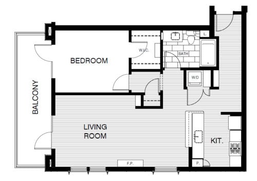 Floor Plan - 1x1 LG Balc 873