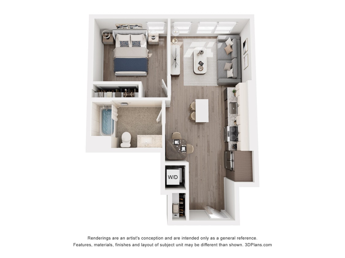 Floor Plan - H - 1 Bedroom