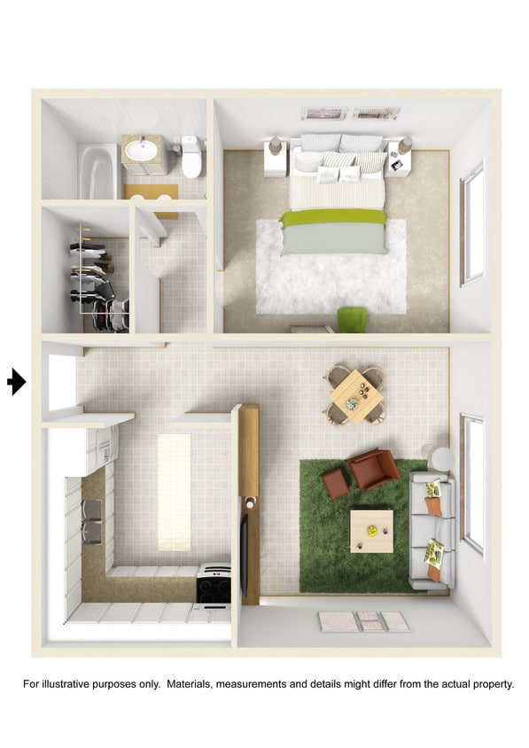 Floor Plan - One Bedroom