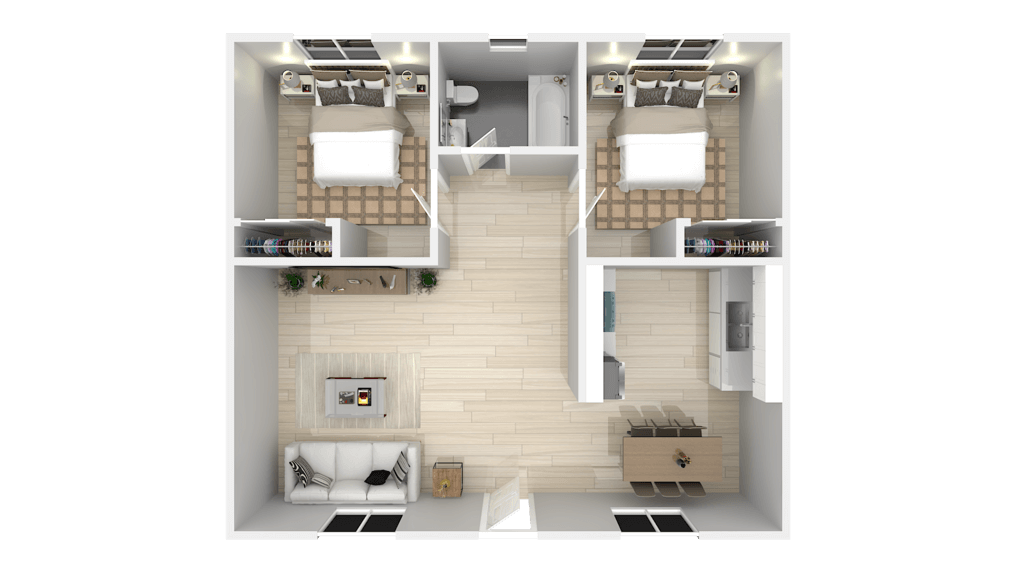 Floor Plan - Two Bedroom One Bath