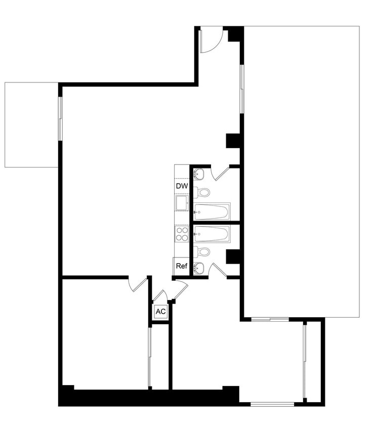 Floor Plan - 2 Bedroom 2 Bath
