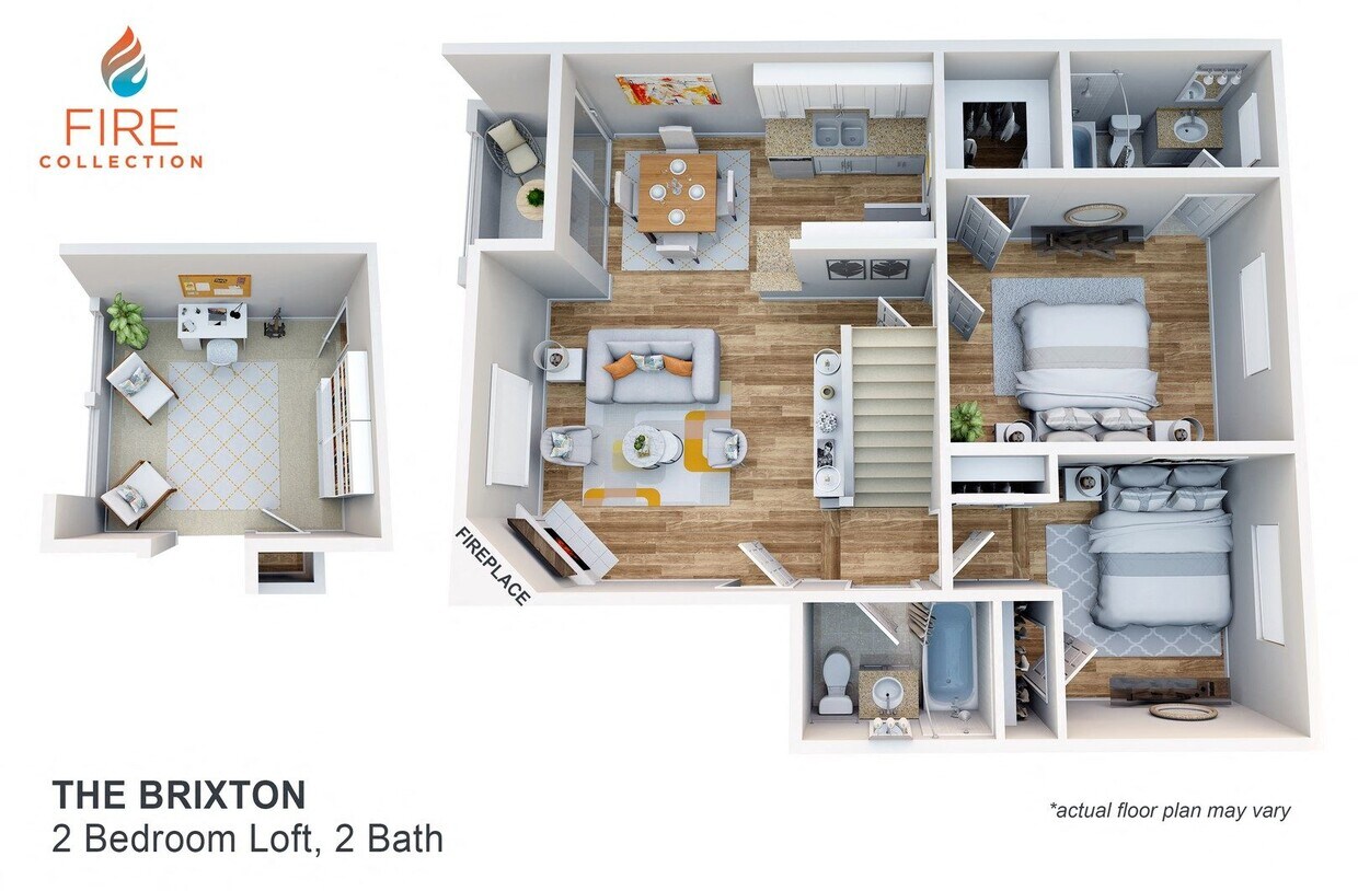 Floor Plan - Two Bed Plus Loft, Two Bath