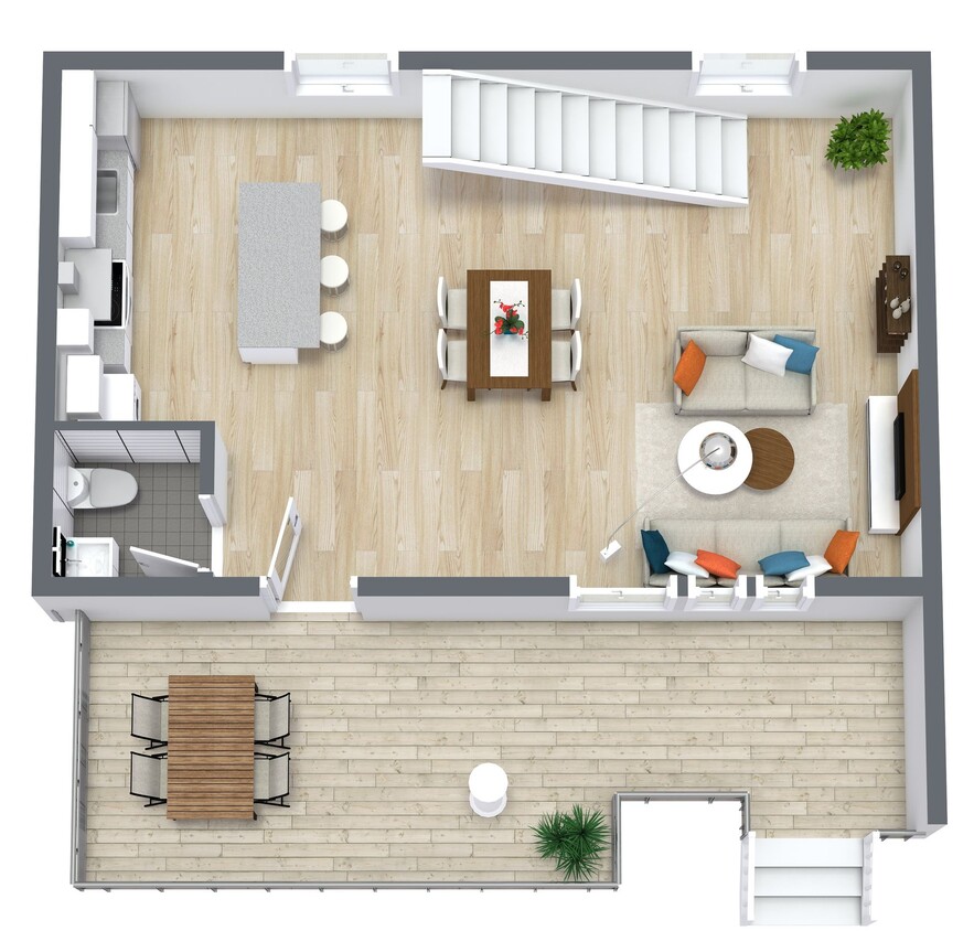 Floor Plan - Studio 1.5 baths | Loft