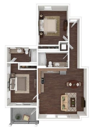 Floor Plan - 2 Bed / 2 Bath