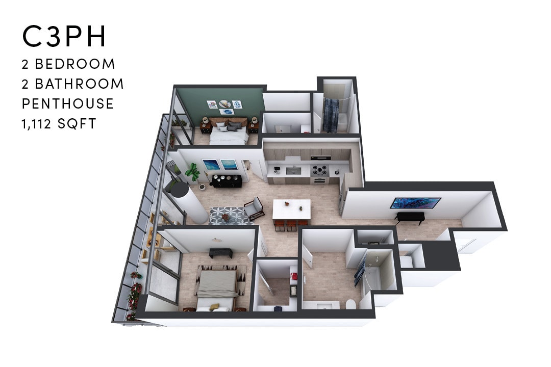 Floor Plan - C3PH 2 Bedroom
