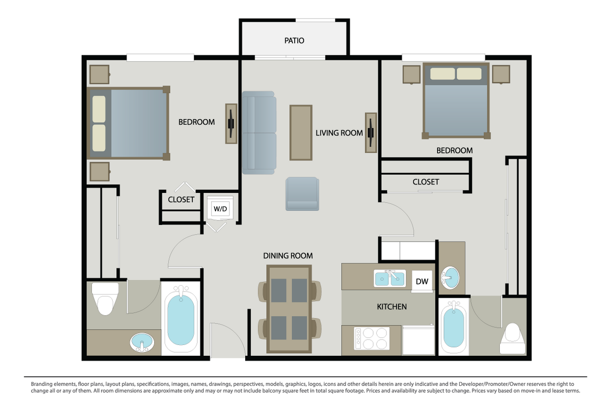 Floor Plan - C4 - 2 Bed 2 Bath