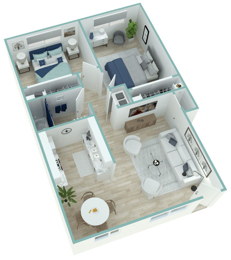 Floor Plan - 2BD, 1BTH A