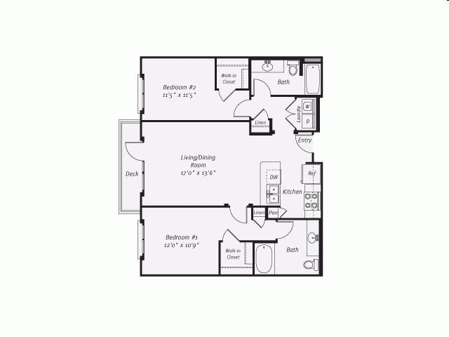 2BR/2BA - 2 Bed 2 Bath Plan B