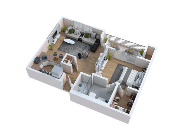 Floor Plan - One Bedroom - C