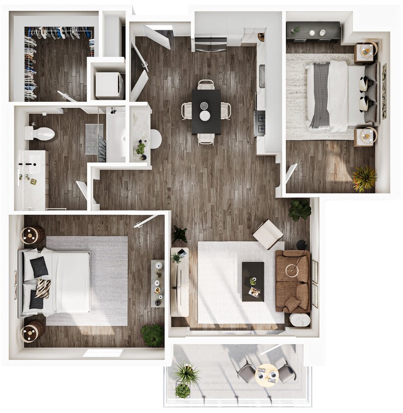 Floor Plan - 1 Bedroom + Den | 1 Bath | Plan AD1