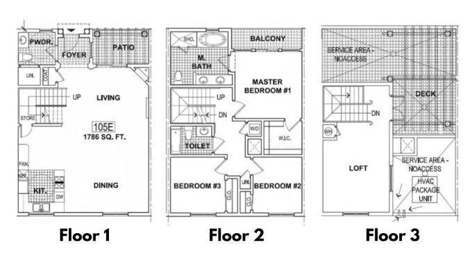 Floor Plan - 3 Bed, 2.5 Bath Townhome