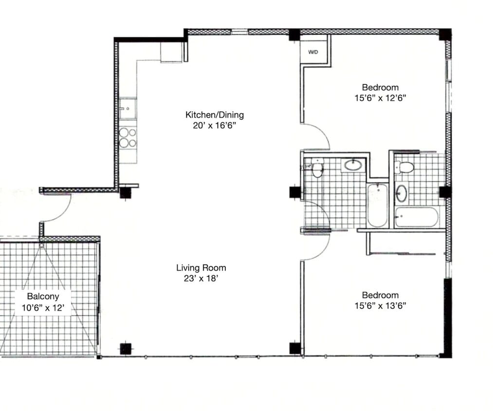 Floor Plan - 2BR/2BA Large
