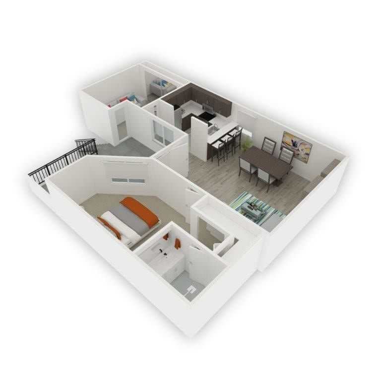 2 Bedroom 1 Bath - One bedroom + One Bath w/ lg back patio