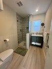 lovely bathroom with glass-enclosed shower - 3744 Granada Ave House