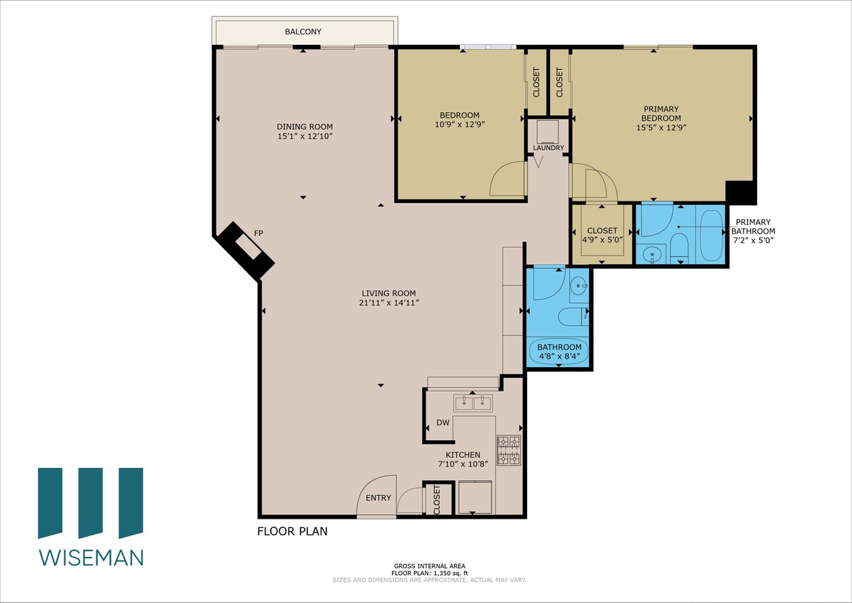 Floor Plan - Two-Bedroom Two-Bathroom 