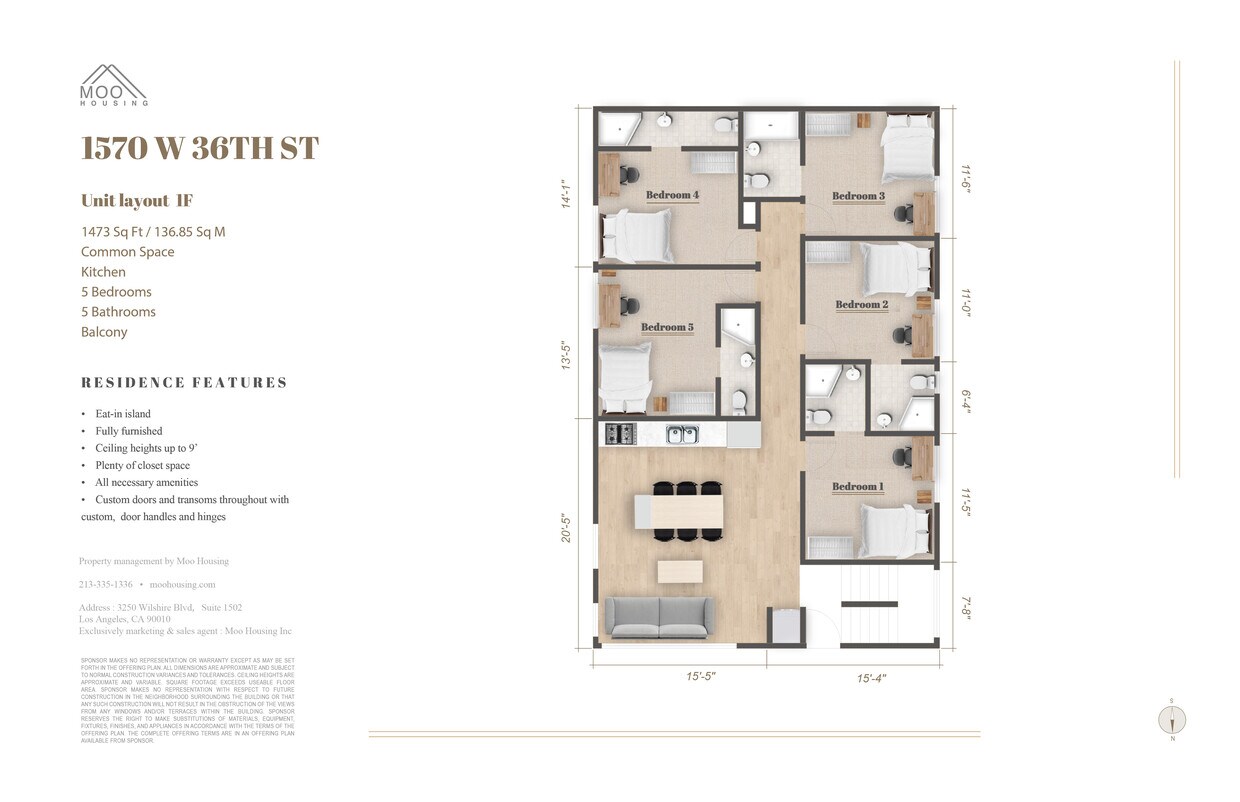 Floor Plan - Private Room at 1570 W 36th St (5B5B)