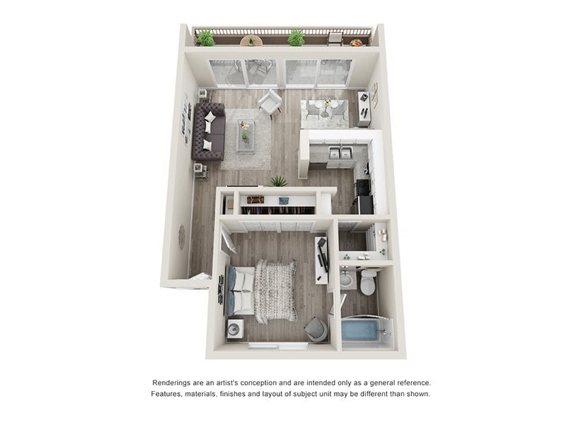 Floor Plan - 1 Bedroom 1 Bathroom