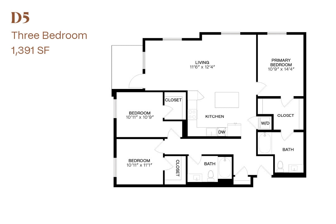 Floor Plan - Three Bedroom D5