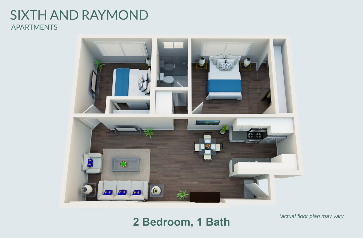 Floor Plan - 2 Bedroom 1 Bath