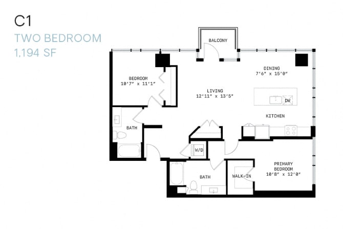 Floor Plan - Two Bedroom C1