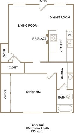 Floor Plan - One Bedroom