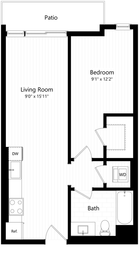 Floor Plan - D - 1x1