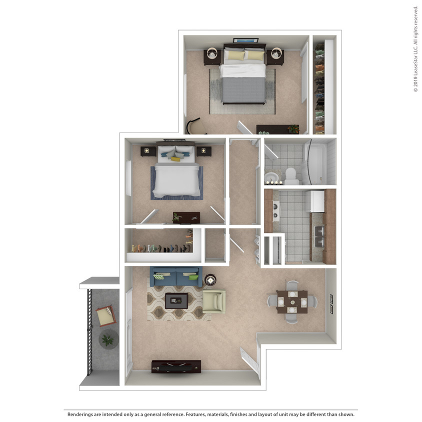 Floor Plan - 2 Bed 1 Bath