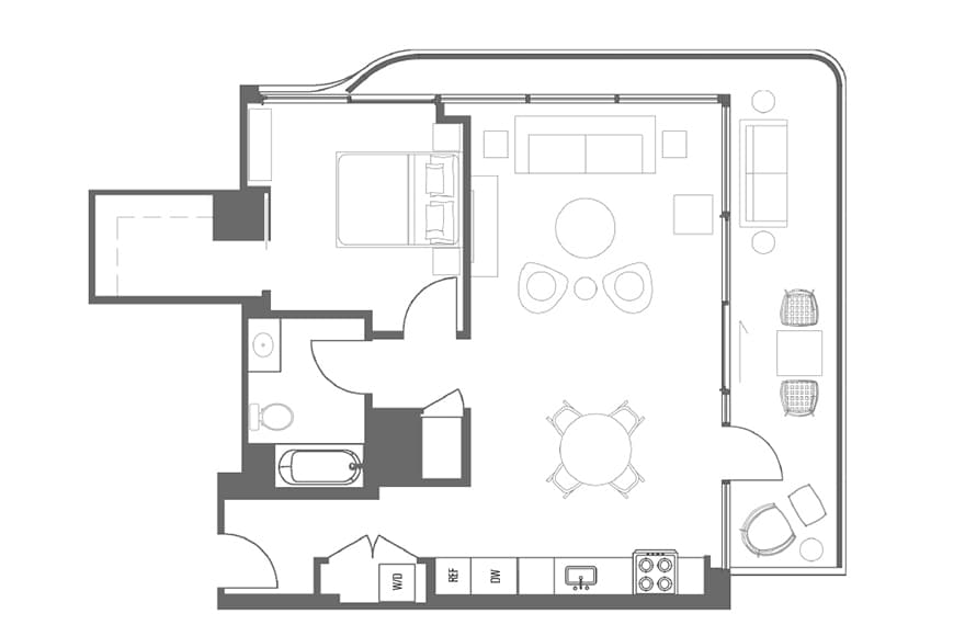 Floor Plan - A7 One Bedroom