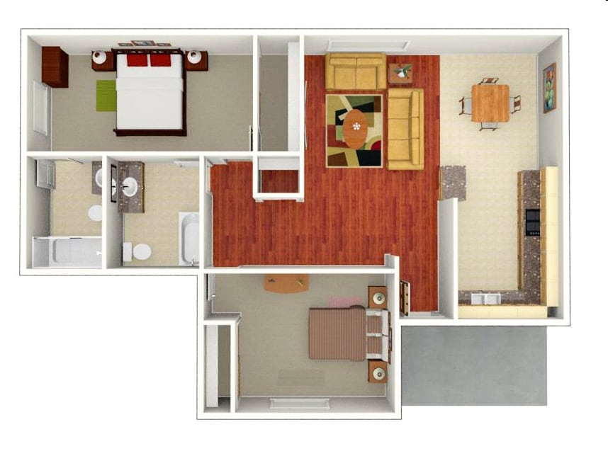 2BR/2BA - 22B