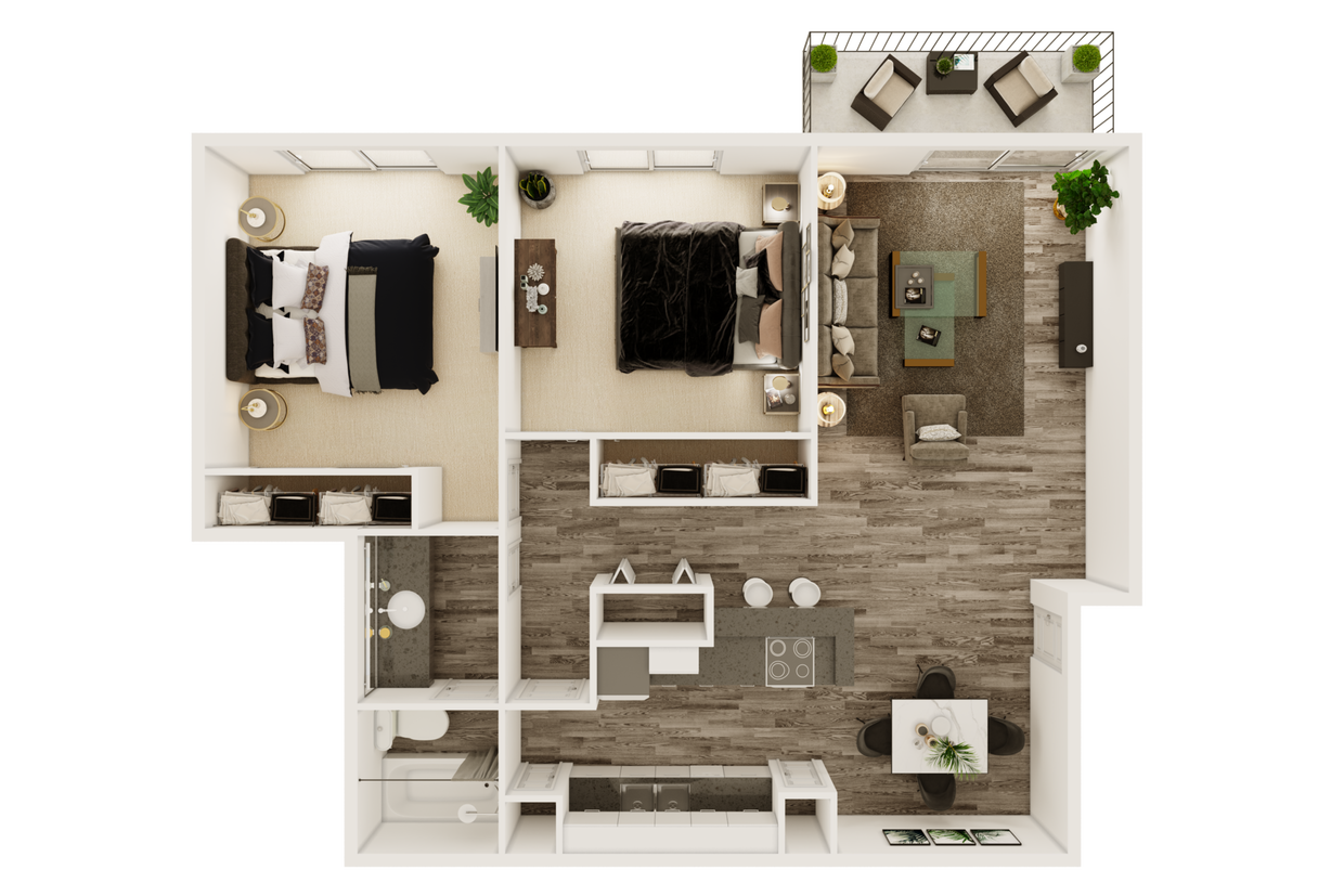 Floor Plan - 2x1 - Renovated