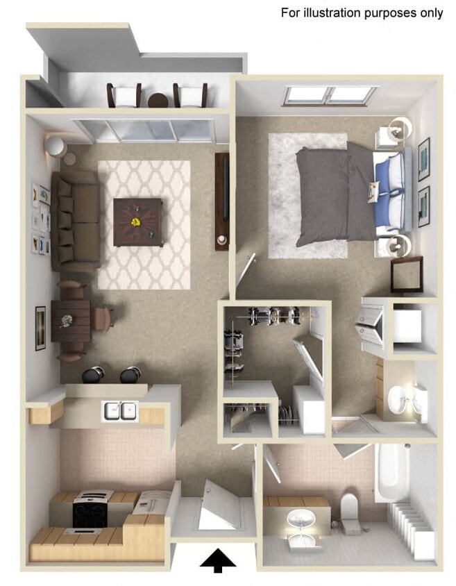 Floor Plan - 1x1 BR