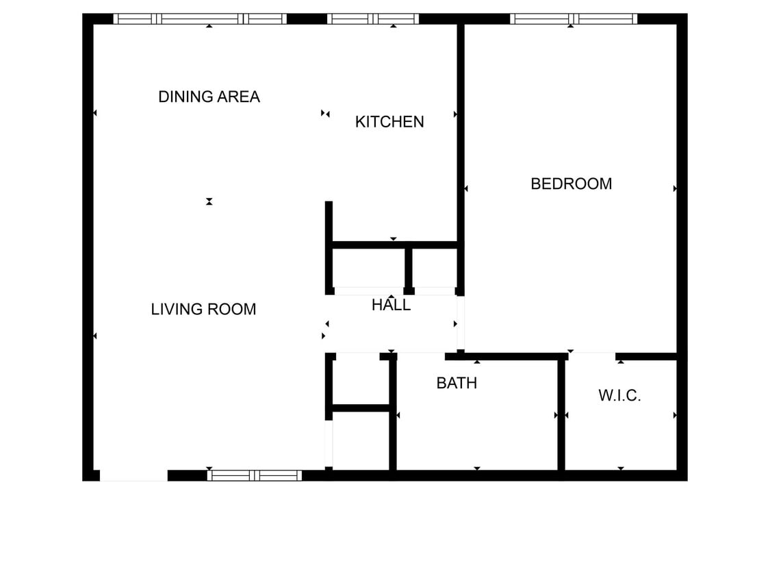 Floor Plan - Cottage 1bd/1ba