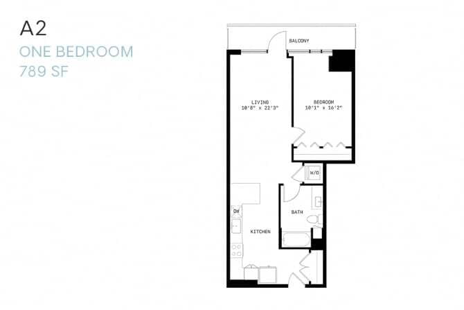 Floor Plan - One Bedroom A2