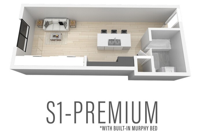 S1-Premium | Studio w/ Murphy Bed - S1 Premium