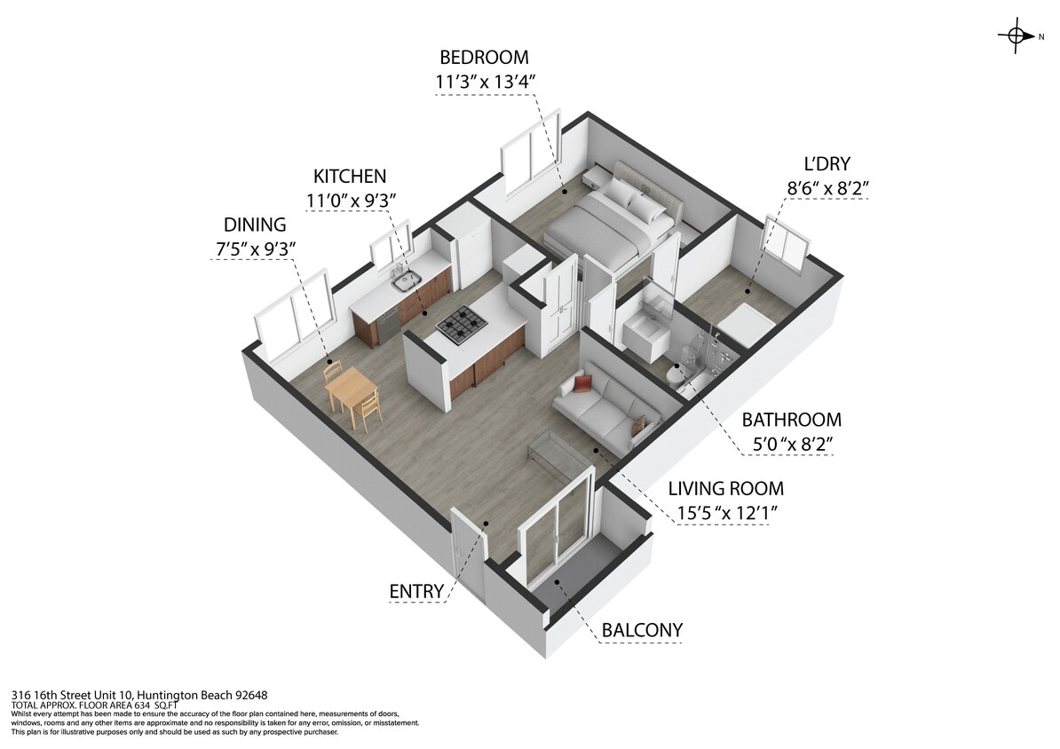 Floor Plan - 1 Bedroom 1 Bathroom