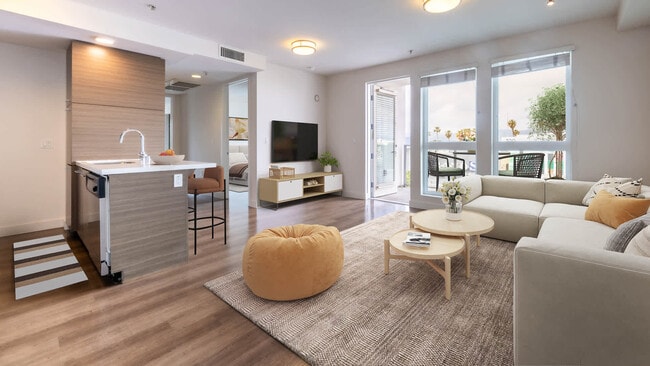 Living Room with Hard Surface Flooring - Next on Sixth