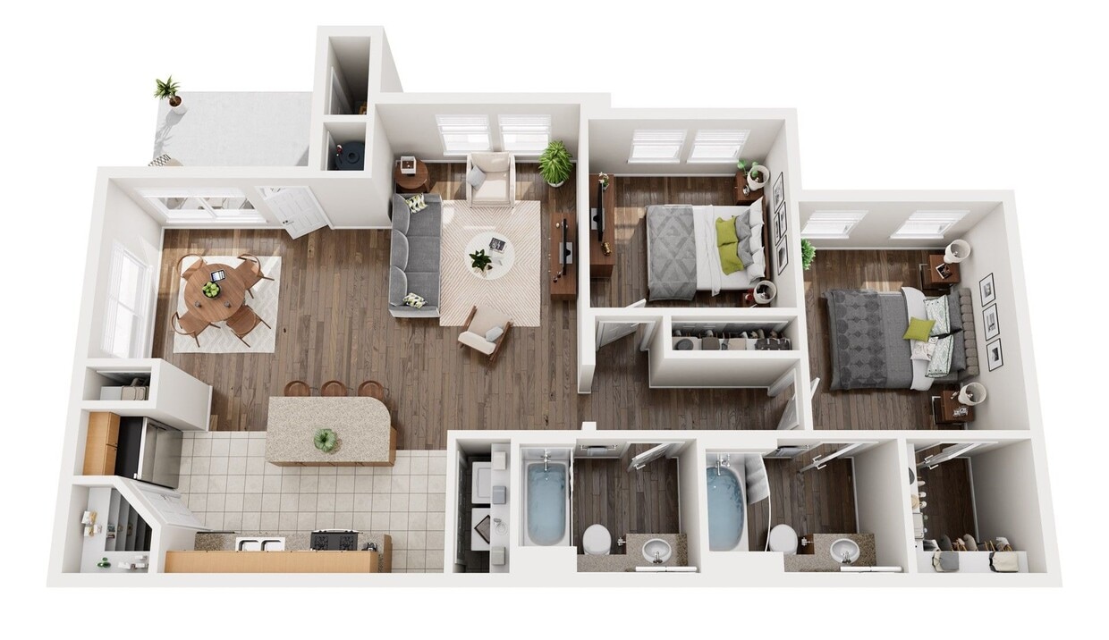 Floor Plan - 2 Bedroom - Cabernet Villa