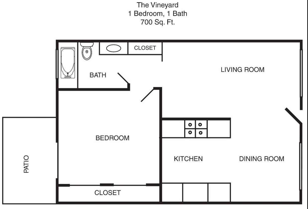 The Vineyard - The Vineyard-1 BR, 1 BA