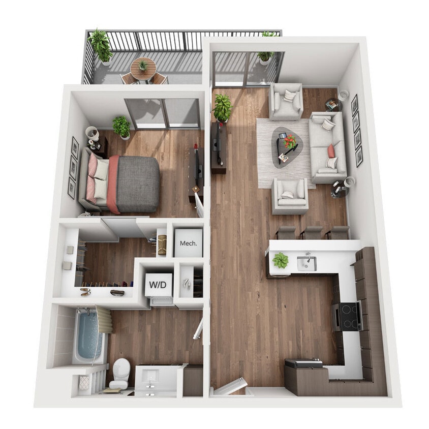 A2b floor plan La Plaza Village - A2b