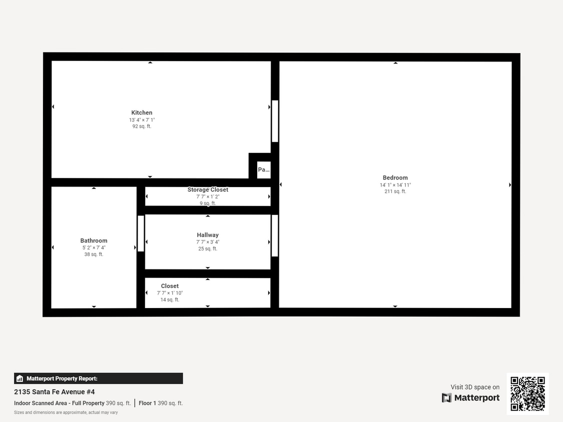Floor Plan - 1 Bed 1 Bath