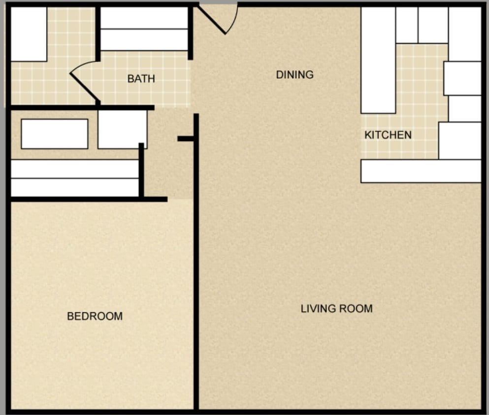 Plan A - One Bedroom Plan A