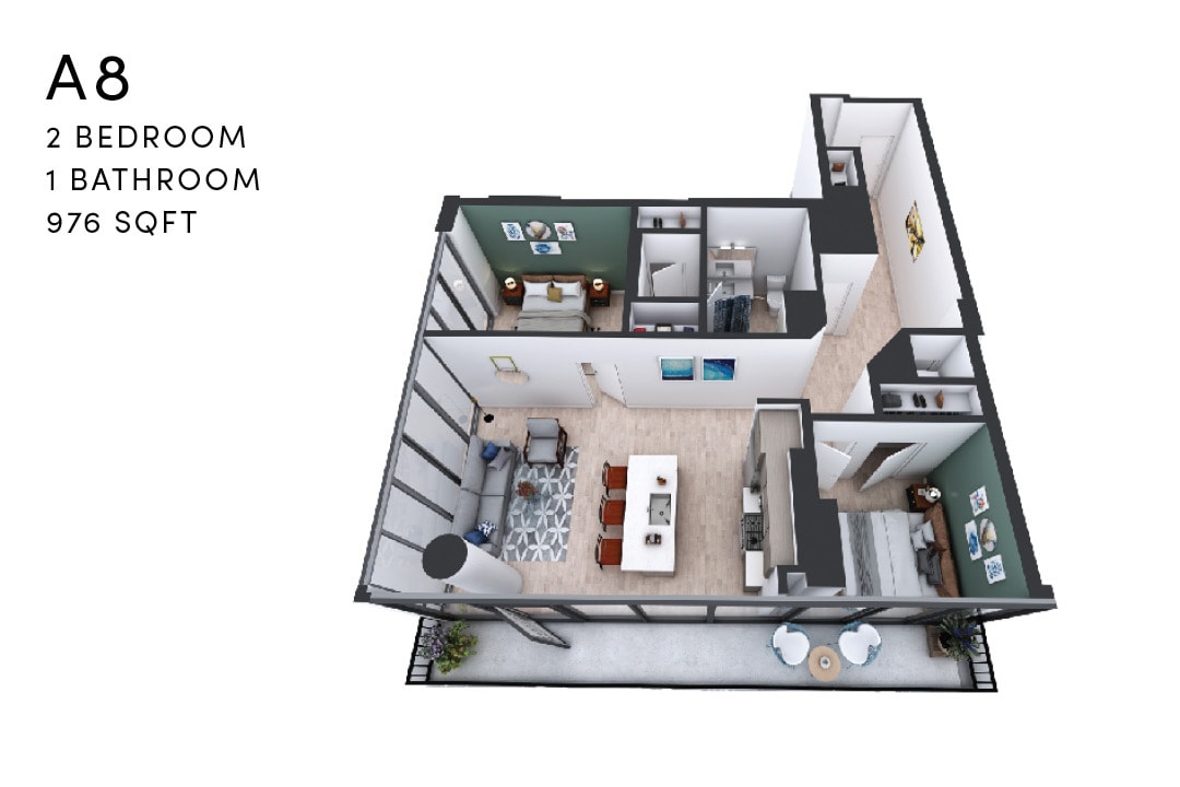 Floor Plan - A8 1 Bedroom