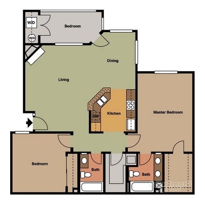 2BR/2BA - 2BD / 2BA 1st Floor