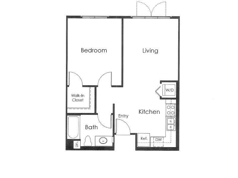 Floor Plan - 011-1B - 1 x 1