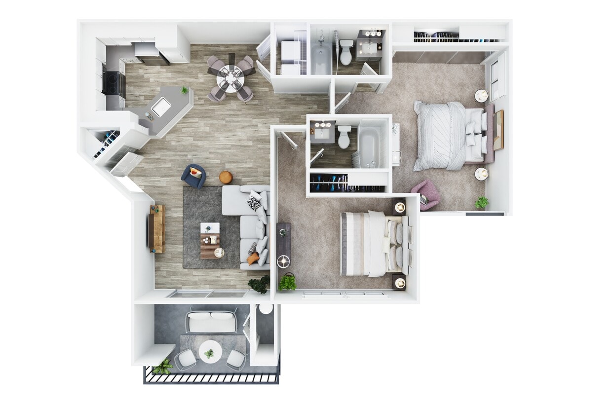 Floor Plan - 2 Bedroom 2 Bath