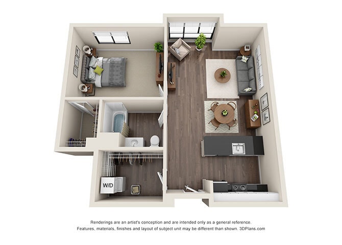 Floor Plan - ONE BEDROOM | ONE BATH A6.1
