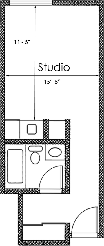 Floor Plan - BACHELOR 1BA - FLOOR PLAN D - 1400 MIDVALE
