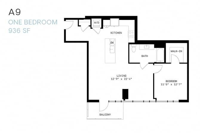 Floor Plan - One Bedroom A9