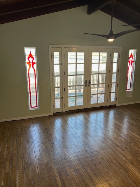 Living Room French Doors from Kitchen - 226 Palm Dr Apartments Unit Upper