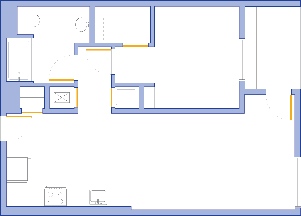 Floor Plan - Plan 7 - 1 Bedroom - Income Restricted